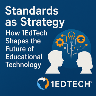 ChatGPT’s Visualization of the Blog Post Decorative image: ChatGPT’s visualization of e-literate blog post "Standards as Strategy: How 1EdTech Shapes the Future of Educational Technology"