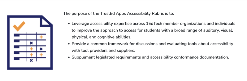 Image showing the purpose of the TrustEd Apps Accessibility Rubric